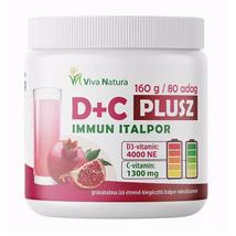 VIVA NATURA D+C PLUSZ IMMUN ITALPOR D3-VITAMIN + C-VITAMIN + MSM GRÁNÁTALMA ÍZŰ 160G