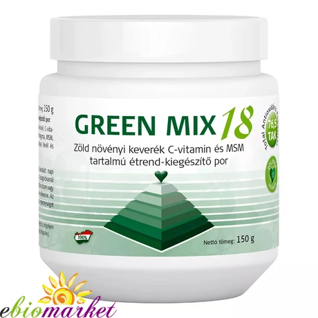 ZÖLDVÉR GREEN MIX 18 ZÖLD NÖVÉNYI KEVERÉK C-VITAMINNAL + MSM POR 150G