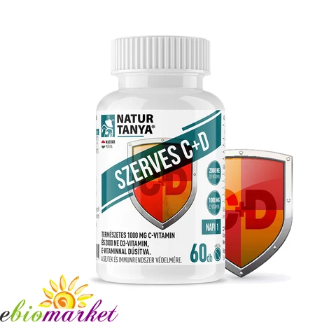NATUR TANYA SZERVES C+D -1000 MG C-VITAMIN ÉS 2000 NE D3-VITAMIN E-VITAMINNAL 60DB