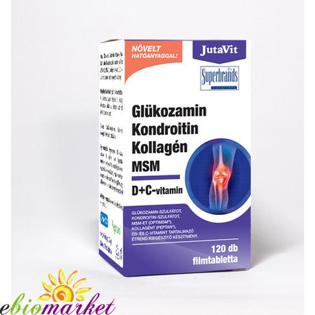 JUTAVIT GLÜKOZAMIN+KONDROITIN+KOLLAGÉN +MSM ÉS D+C-VITAMIN 120DB