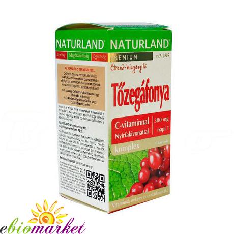 NATURLAND TŐZEGÁFONYA KOMPLEX C-VITAMINNAL ÉS NYÍRFAKIVONATTAL 30DB