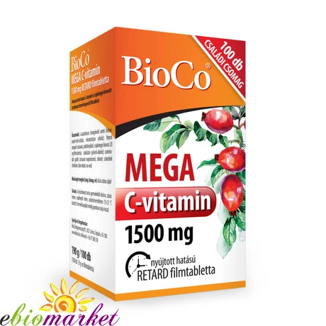 BIOCO MEGA C-VITAMIN 1500MG 100DB FILMTABLETTA