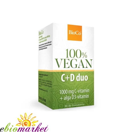 BIOCO VEGAN C+D DUO 1000MG C-VITAMIN+ALGA D3-VITAMIN 90DB
