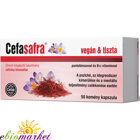 CEFASAFRA SÁFRÁNY KIVONATOT TARTALMAZÓ VEGÁN KAPSZULA 50DB