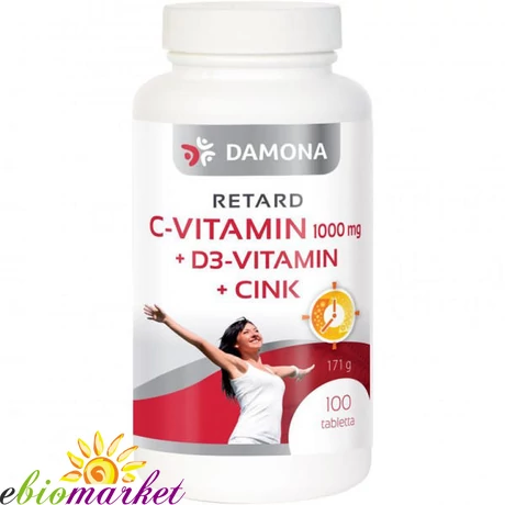 DAMONA C-VITAMIN 1000MG RETARD+D3 VITAMIN +CINK TABLETTA 100DB