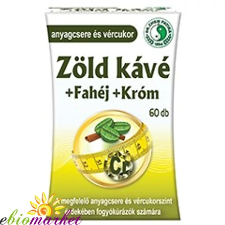 DR.CHEN ZÖLD KÁVÉ + FAHÉJ + KRÓM KAPSZULA 60DB
