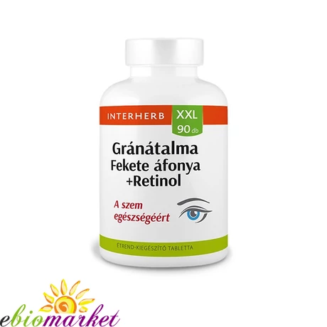 INTERHERB XXL GRÁNÁTALMA-FEKETE ÁFONYA+RETINOL TABLETTA 90DB