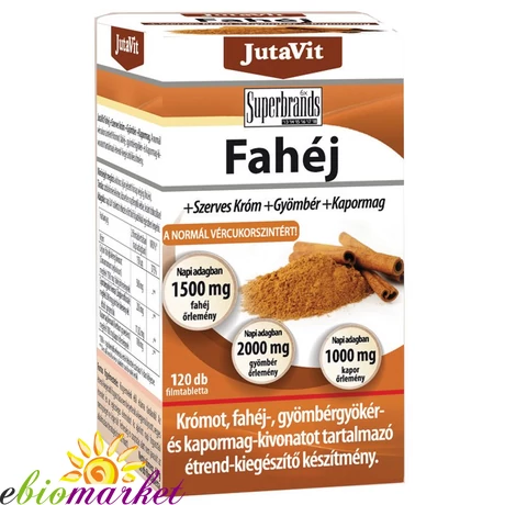 JUTAVIT FAHÉJ SZERVES KRÓM+GYÖMBÉR+KAPORMAG 120DB