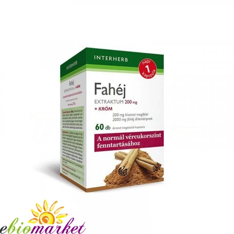 NTERHERB NAPI1 FAHÉJ EXTRATUM 200MG KAPSZULA +KRÓM 60DB