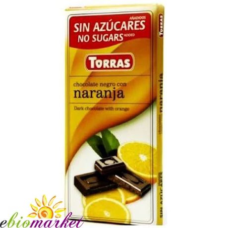 Narancsos étcsokoládé maltitollal 75g TORRAS