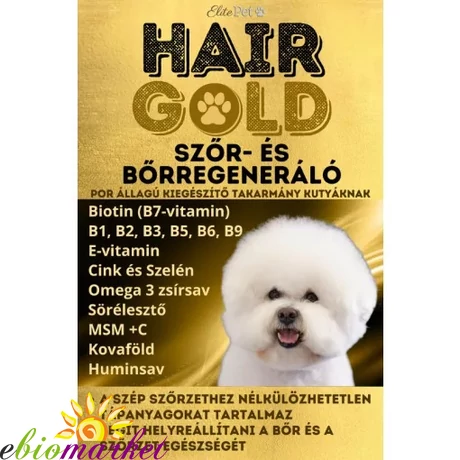 HAIR GOLD SZŐR- ÉS BŐRREGENERÁLÓ KEVERÉK 100G TÁPLÁLÉKIEGÉSZÍTŐ KUTYÁKNAK