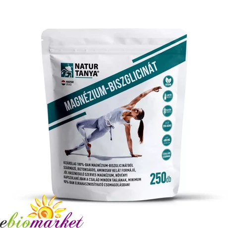 NATUR TANYA® MAGNÉZIUM-BISZGLICINÁT 250 KAPSZULA, VEGÁN, LAKTÓZ- ÉS GLUTÉNMENTES
