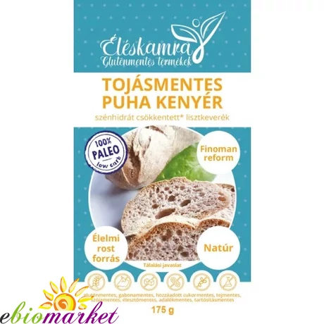 ÉLÉSKAMRA TOJÁSMENTES PUHA KENYÉR CH CSÖKKENTETT LISZTKEVERÉK 175G (PALEO)