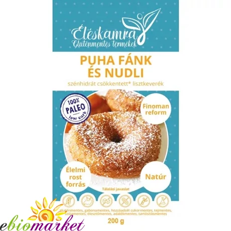 ÉLÉSKAMRA PUHA FÁNK ÉS NUDLI SZÉNHIDRÁT CSÖKKENTETT LISZTKEVERÉK 200G (PALEO)