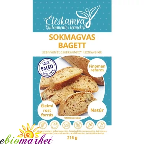 ÉLÉSKAMRA SOKMAGVAS BAGETT SZÉNHIDRÁT CSÖKKENTETT LISZTKEVERÉK 215G (PALEO