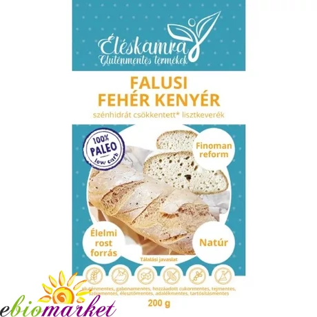 ÉLÉSKAMRA FALUSI FEHÉR KENYÉR SZÉNHIDRÁT CSÖKKENTETT LISZTKEVERÉK 200G (PALEO)