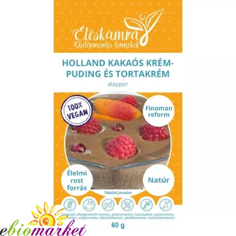 ÉLÉSKAMRA VEGÁN HOLLAND KAKAÓS KRÉM PUDING ÉS TORTAKRÉM ALAPPOR 60G GM