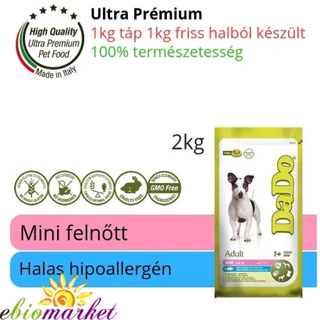 DADO ADULT MINI BREED FISH &amp; RICE 2KG HALAS MINI FELNŐTT KUTYATÁP