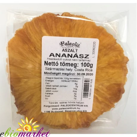 ASZALT ANANÁSZ SZELET CUKORMENTES 100G PALEOLIT