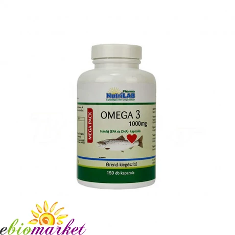 NUTRILAB OMEGA 3 1000MG HALOLAJ (EPA ÉS DHA) KAPSZULA 150DB