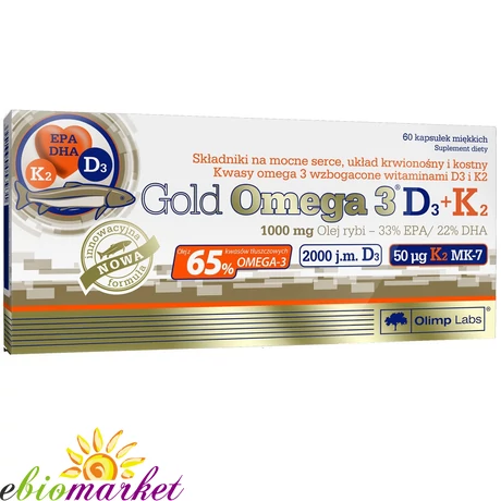 OLIMP SPORT Gold Omega 3 D3+K2 SE 60 kapszula