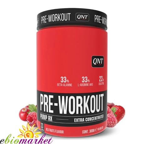QNT PRE-WORKOUT PUMP-RX 300G - RED FRUIT
