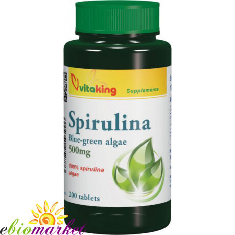 Spirulina alga tabletta-Vitaking  500mg (200 db ) tabletta 