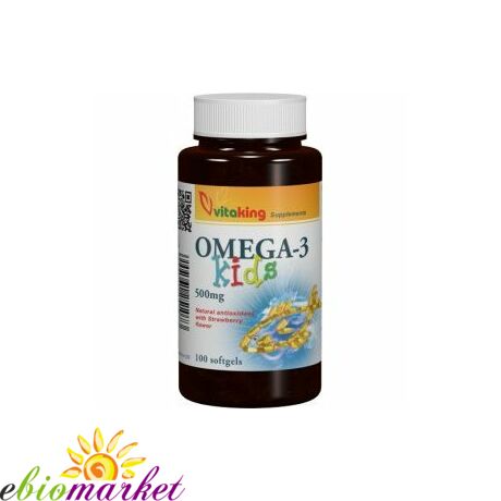 Halolaj-Omega-3- KIDS -Vitaking 500mg (100 db ) gélkapszula